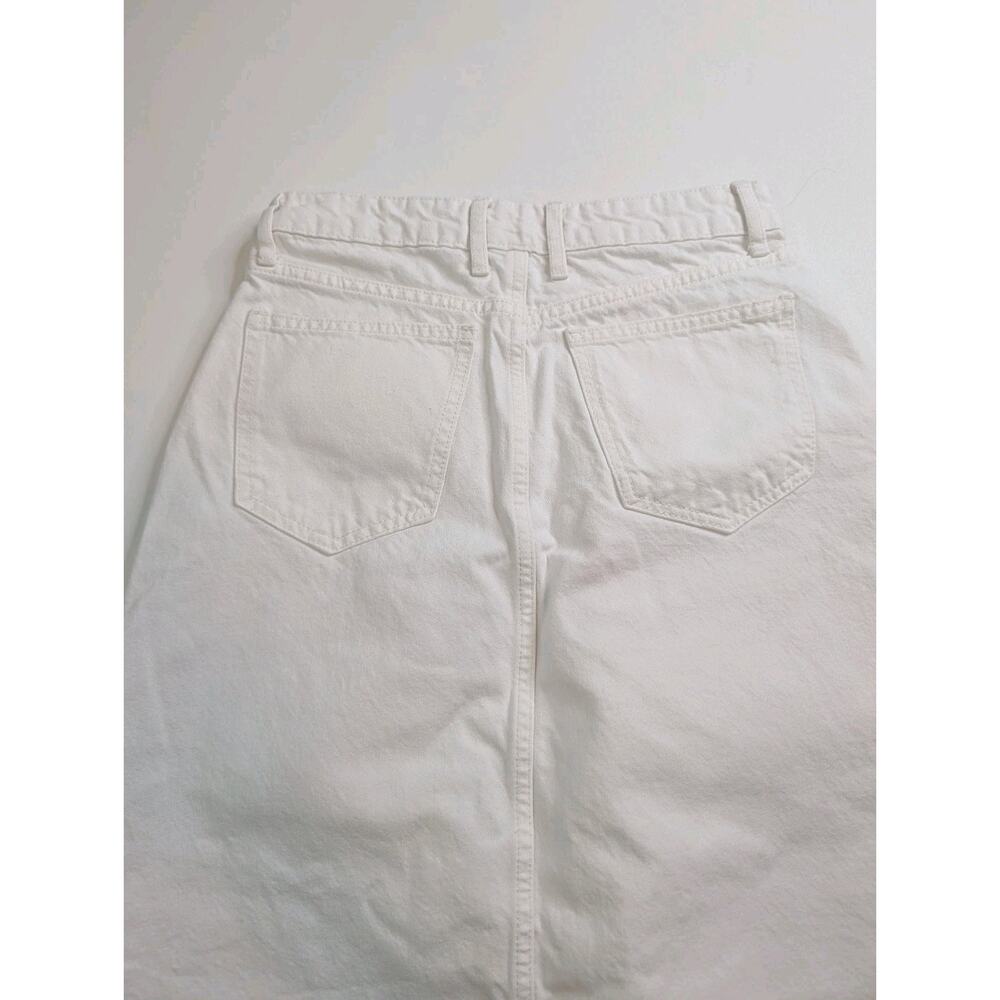 Free People We The Free Come As You Are Denim Maxi Skirt White Frayed Hem Sz- 2 - Picture 6 of 11